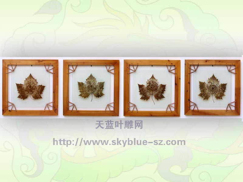 The Chinese leaf carves art------The sky blue leaf carves the artistic