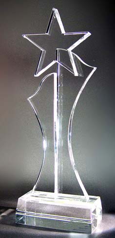 Crystal Glass Trophy, Crystal Glass Award, Crystal Glass Medal