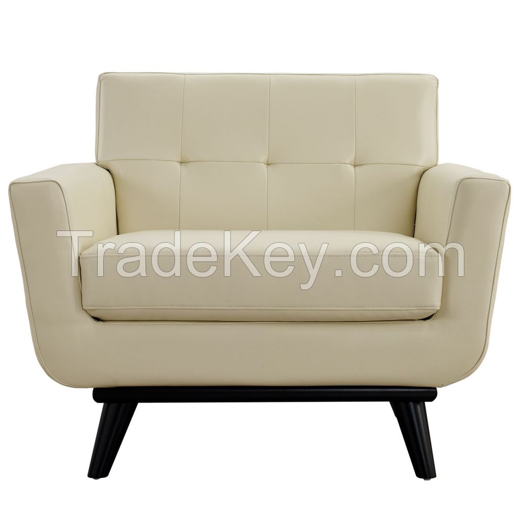 French Style Bonded Leather Armchair