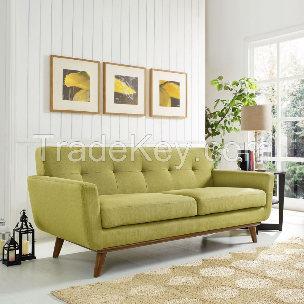 Modern Wooden Upholstery Loveseat