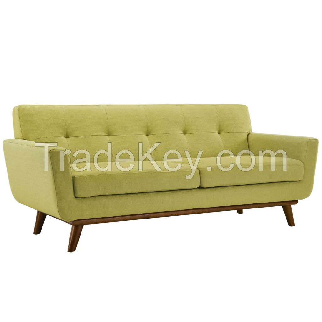 Modern Wooden Upholstery Loveseat