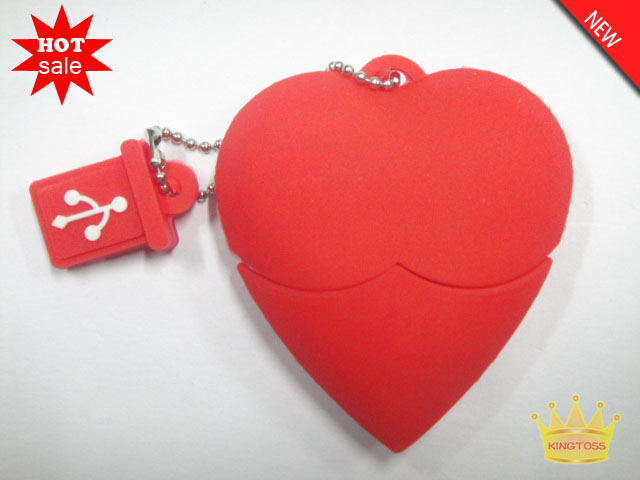 Silicon Heart-shaped 2gb usb flash drive
