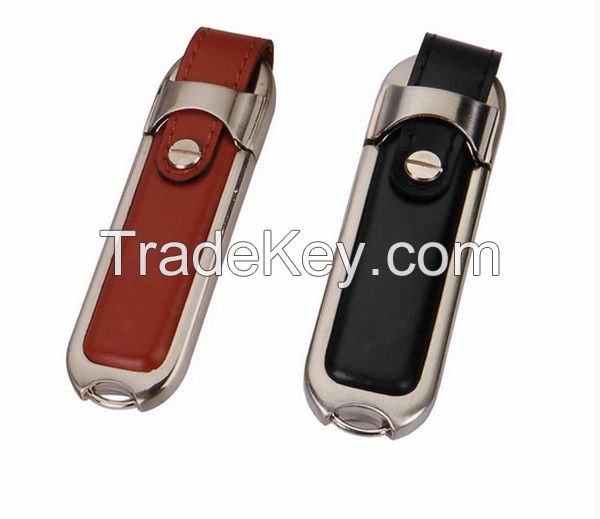 PU Leather USB flash drive with Keychain, USB Flash Memory USB Stick 1G~128G