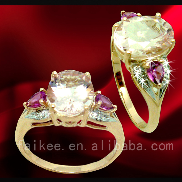 charming  k rose gold ring jewelry with gemtone