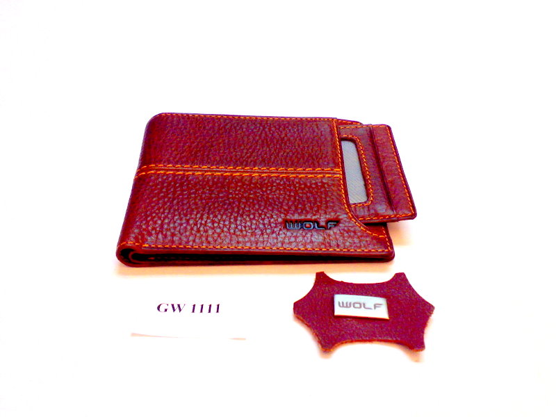 Genuine Leather Men Wallet - Wolf