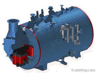 Steam boiler for ships