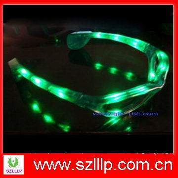 Green color LED flashing sunglasses