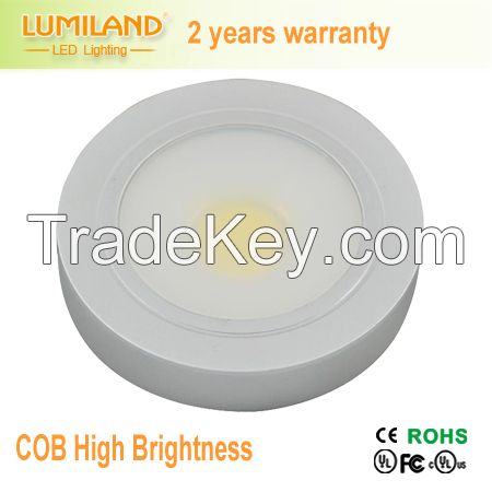 Great Sale UL and CE approved high lumen COB round LED Cabinet Light 20881B