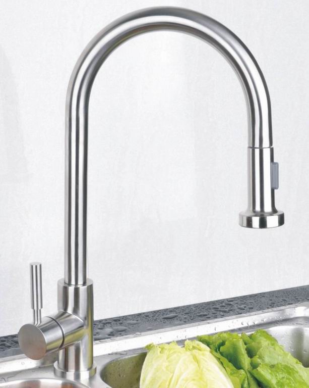 stainless steel pull-out kitchen faucet