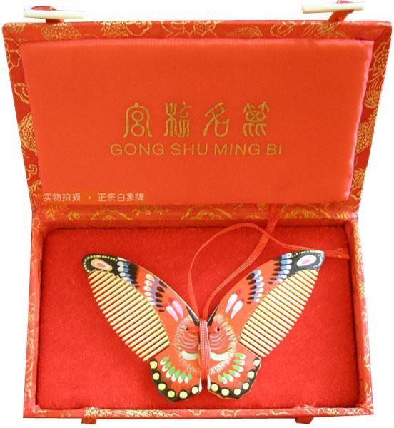 Big pink butterfly comb