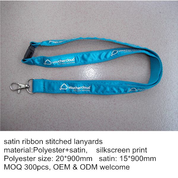Tailored double layer satin lanyard, China satin lanyard supplier for corporate logo gift