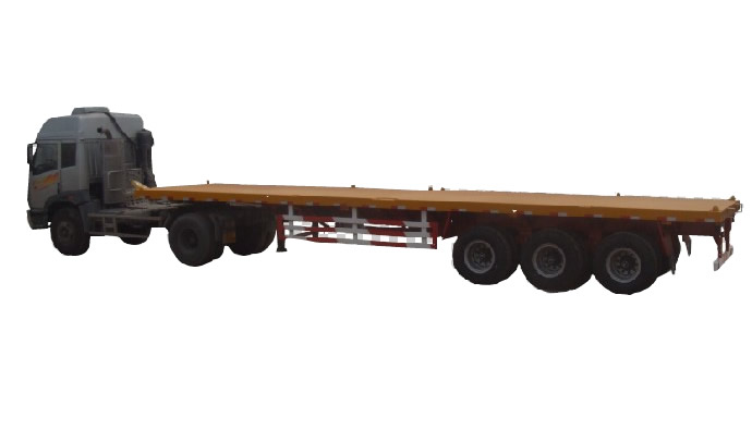 Flatbed container semi trailer