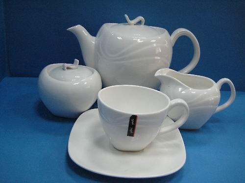 15pcs white tea&coffee set