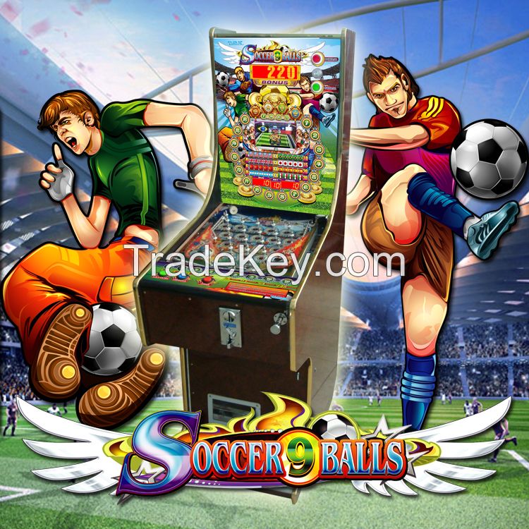 TSK Taiwan Arcade Pinball Game Machine: Soccer 9 Balls (w/LCD)