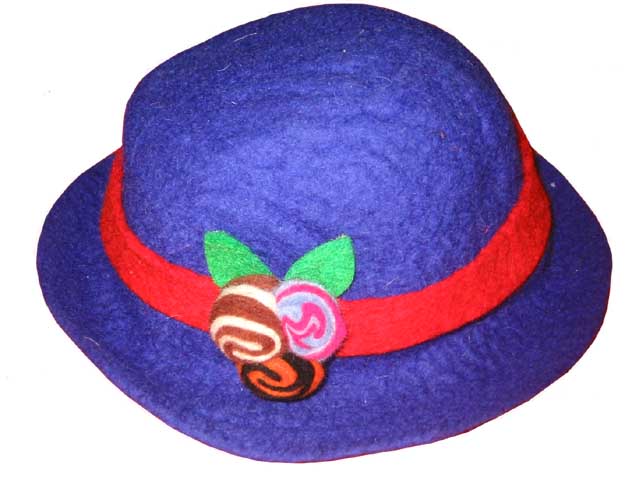 Felt Rouind Flower Hat