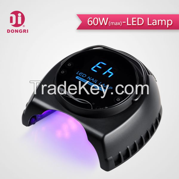 60w uv led nail curing lamp with huge ditital display
