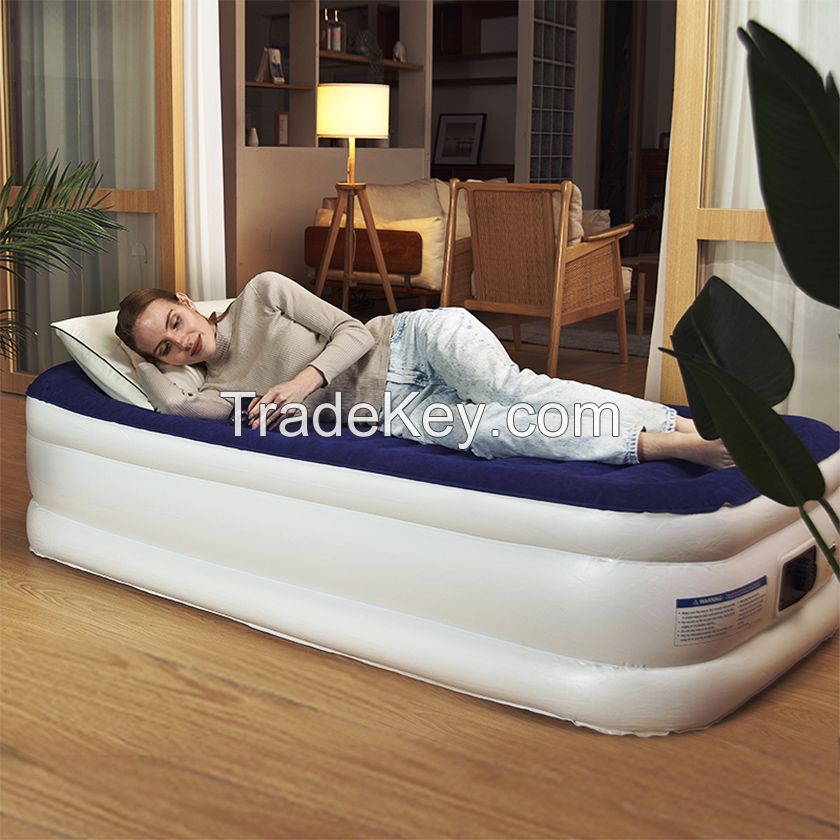 Luxury Queen Size Air Mattress Airbed with Built in Pump Raised Double High Queen Blow Up Bed for Home Camping Travel