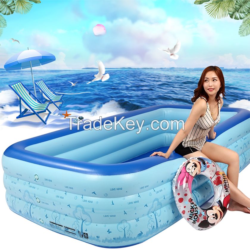 Inflatable Swimming Pool With a Shade and Slide, Large Inflatable Family Pool with Slide for Adults and Kids supplier