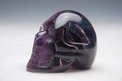 pair 120g fluorite stone caving skull