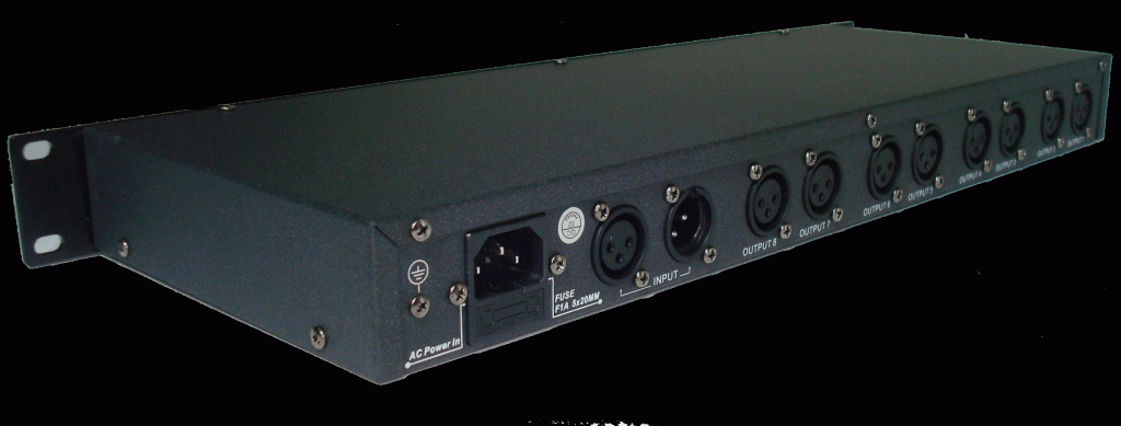 multi-functional 8 way DMX splitter, 1U, DMX distributor RACK mountable