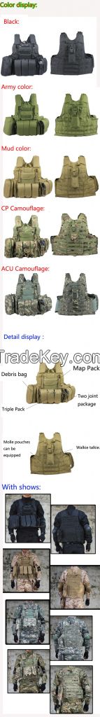 New 2015 CS Vest Molle Tactical Vest Army fans amphibious vests A-TACS FG Color PRO Bullet Proof military black Vest paintball