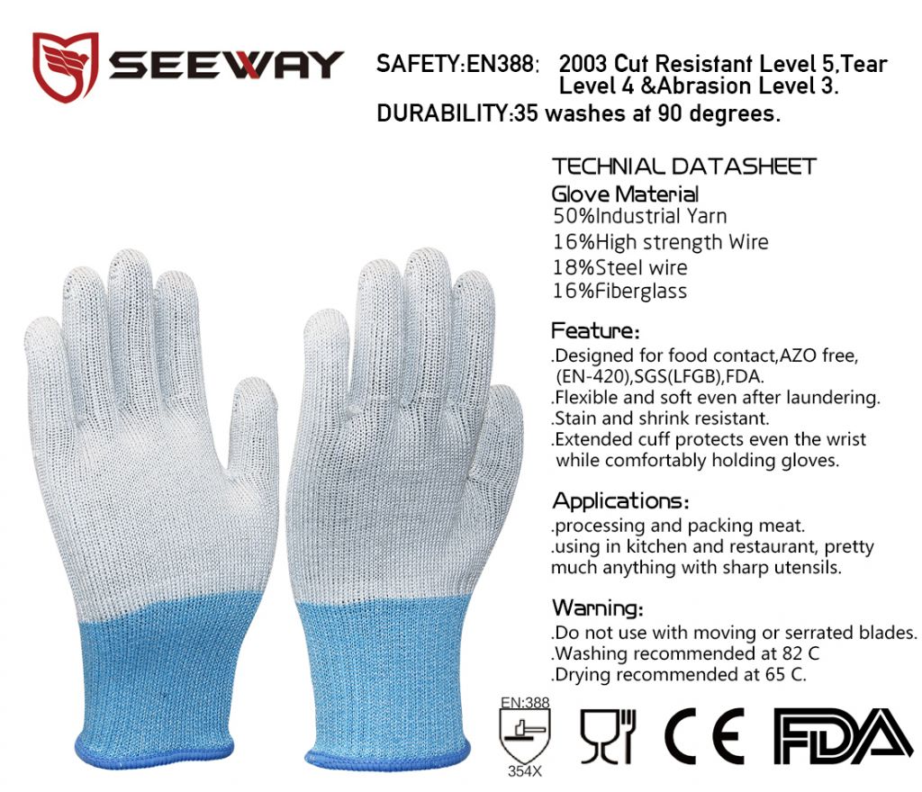 Cut resistant butcher gloves