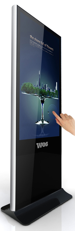 Touch screen free standing notwork digital signage advertising palyer