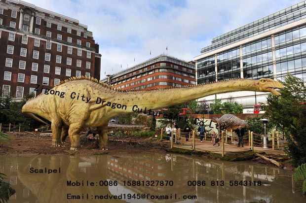 Mechanical Diplodocus, Robotic Dinosaur, Thematic Park Dinosaur
