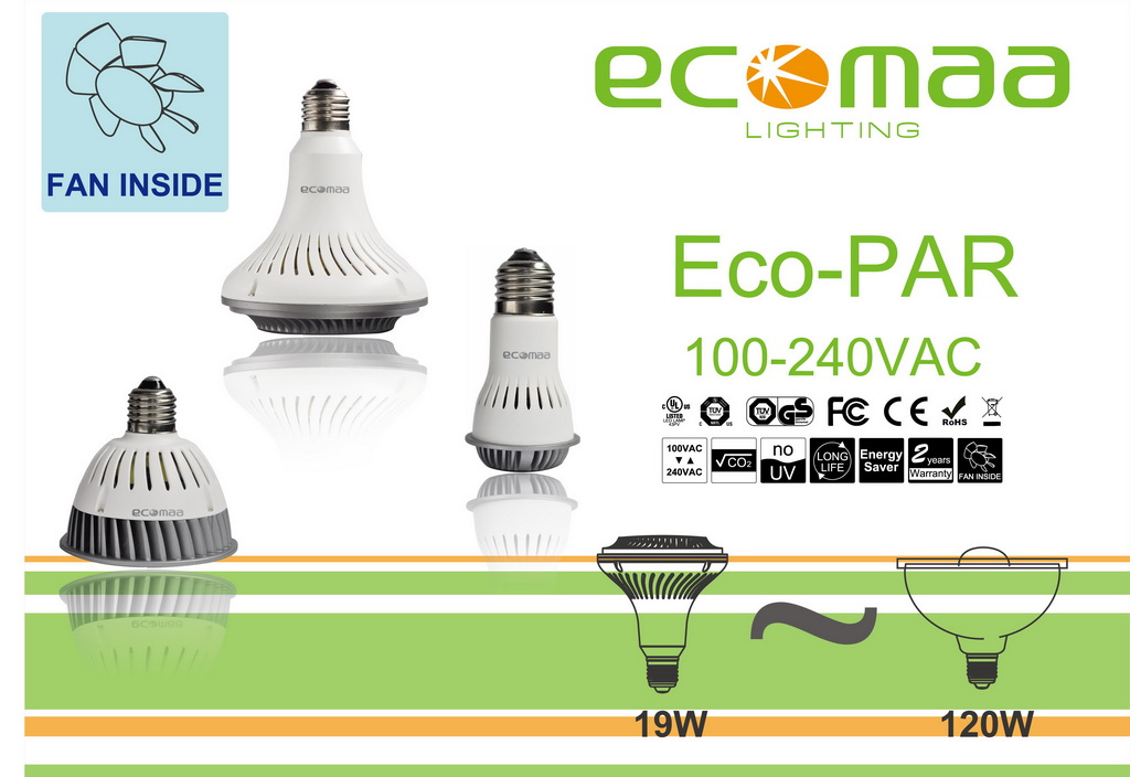 Eco-Par Series 7W&11W&19W LED PAR20/30/38 Lamp with Fan inside