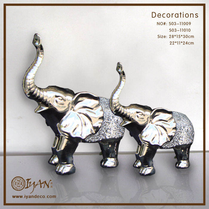 Plated Ceramic Elephant Decoration
