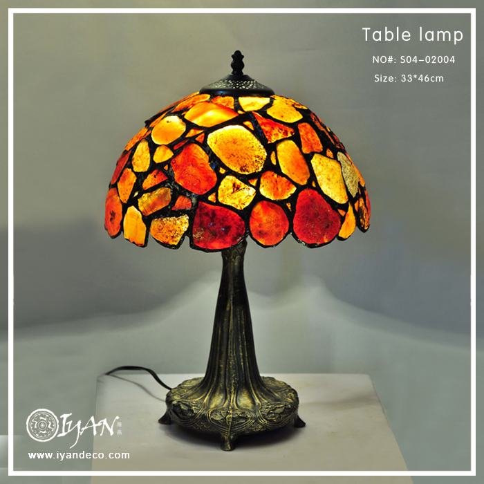 Glass Table Lamp With Resin Base