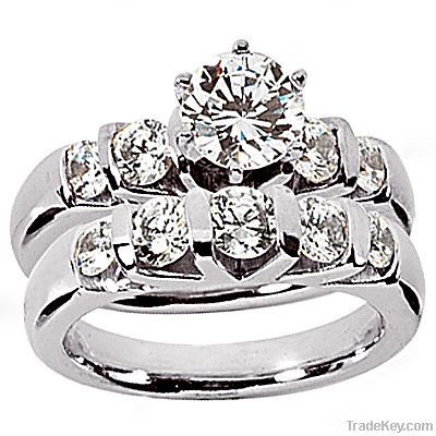 1.65 ct.wedding band set high quality diamond ring new