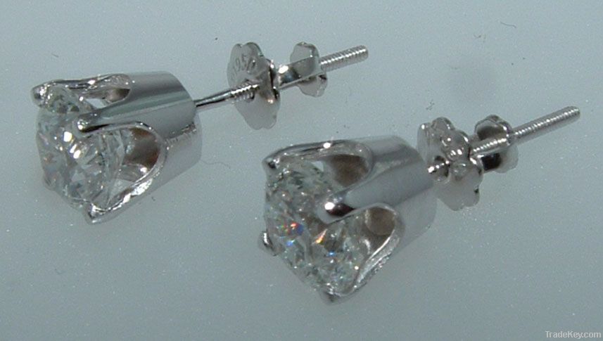 F VVS1 2 carats DIAMOND STUDS EARRINGS stud earring