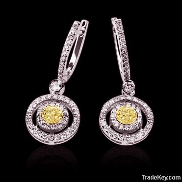 3.5 ct. yellow canary diamonds chandelier earrings gold