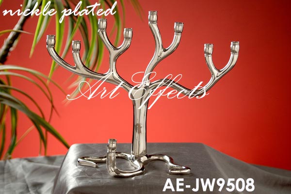 Handcrafted Solid Brass Menorah Candle Holder