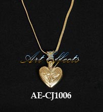 Gold Plated Heart Shaped Ash Pendant