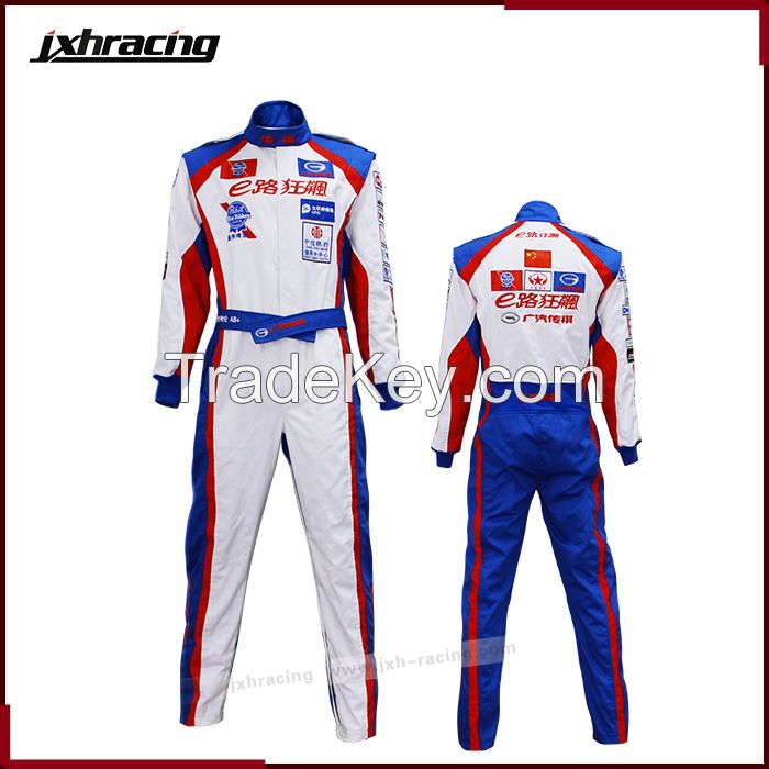 2015 Jxhracing SFI 3.2A-5 Two Layer Auto Racing Suit 100% Aramaid Fabric Flame Resistance One Piece Suit Customize Logo C020FA