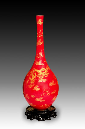 coloured porcelain vase