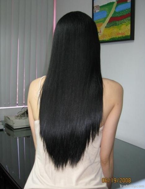 Original color Virgin remy human hair silk straight weft extension