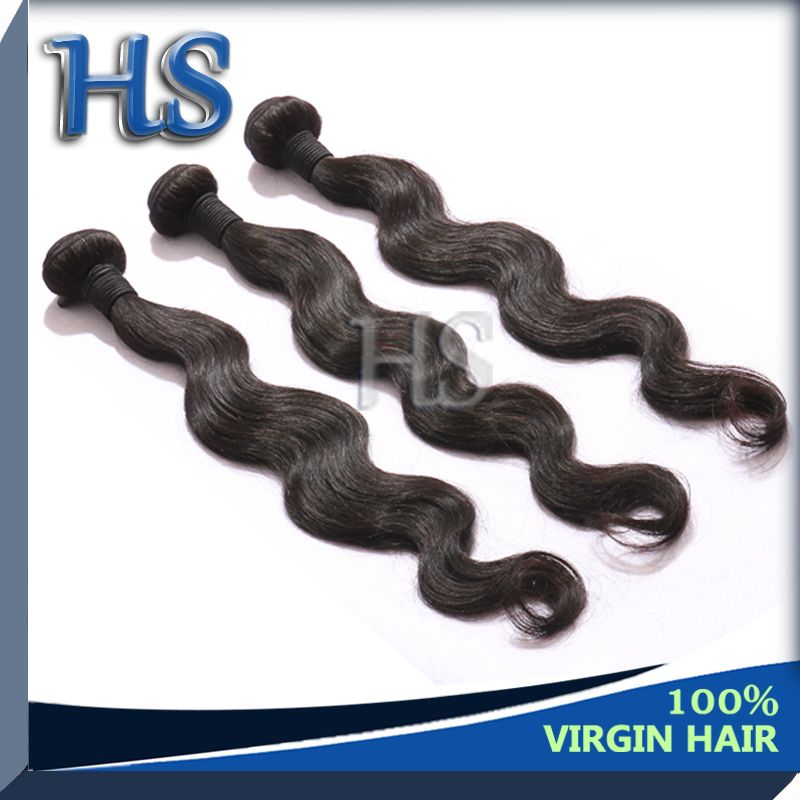 Human hair weft, virgin Brazilian hair