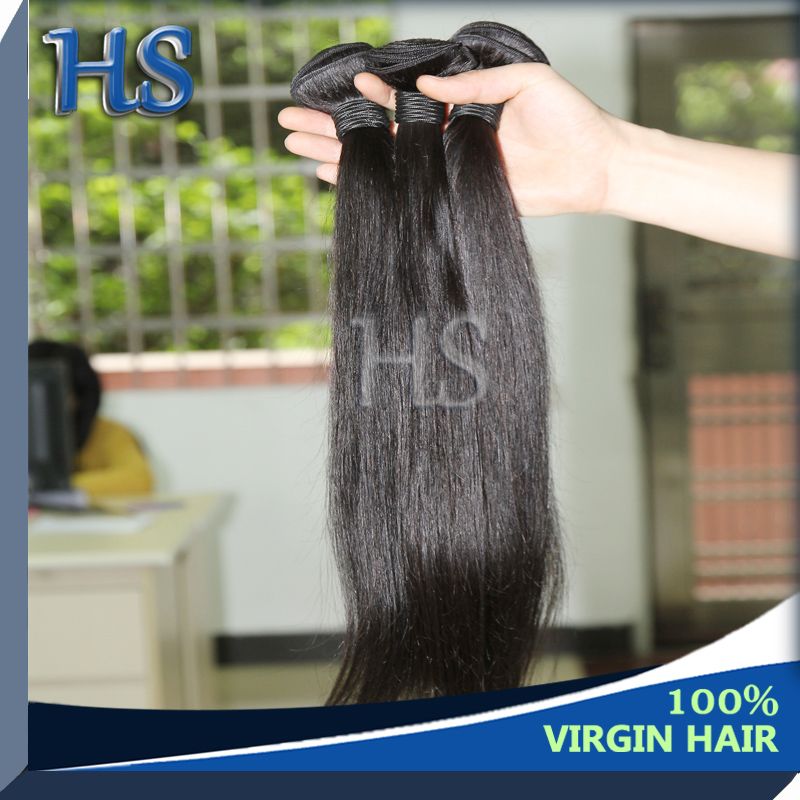 Brazilian virgin human hair weft straight