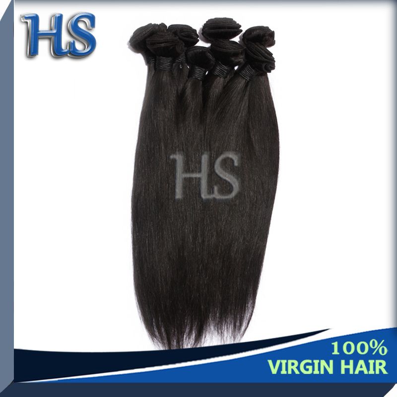 Brazilian virgin human hair weft straight