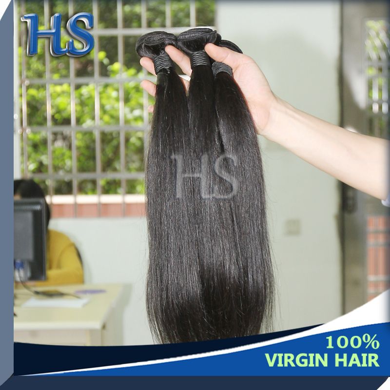 Brazilian virgin human hair weft straight