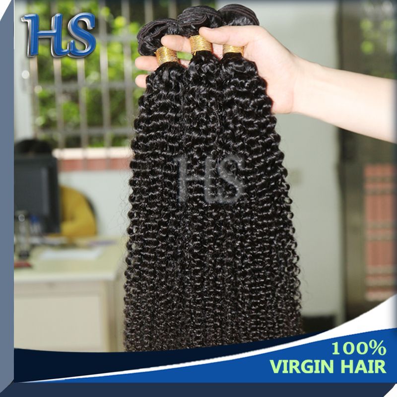 Malaysian virgin human hair weft kinky curly