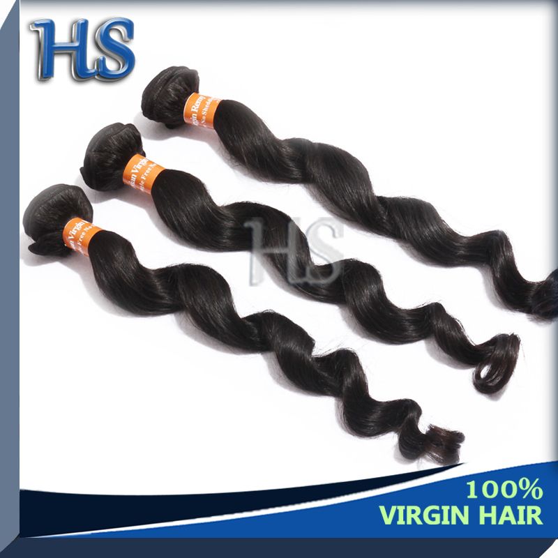 virgin hair peruvian loose wave hair weft