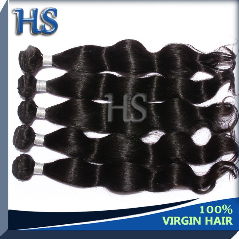 natural color Indian virgin human hair body wave hair weft
