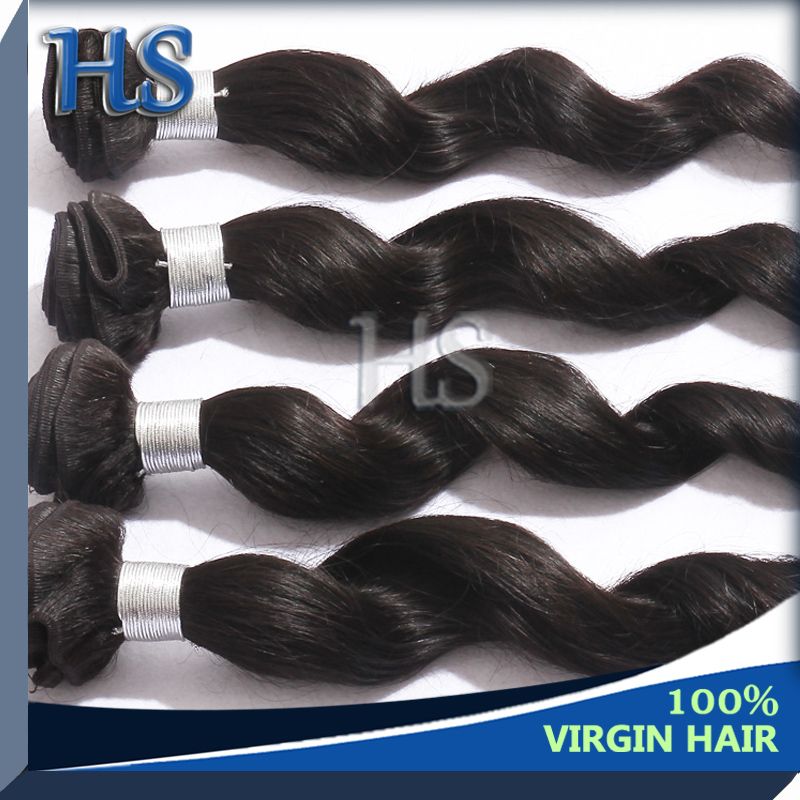 natural color loose wave Indian human virgin remy hair