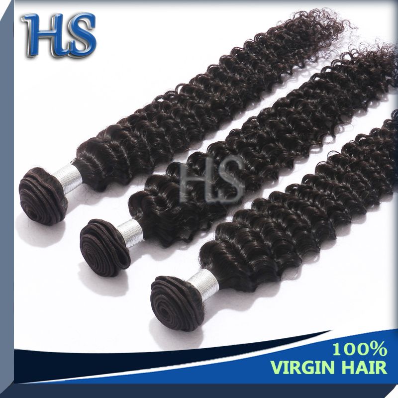 natural black Indian virgin hair deep curly wholesale price