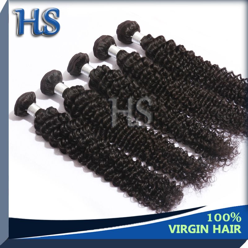natural black Indian virgin hair deep curly wholesale price