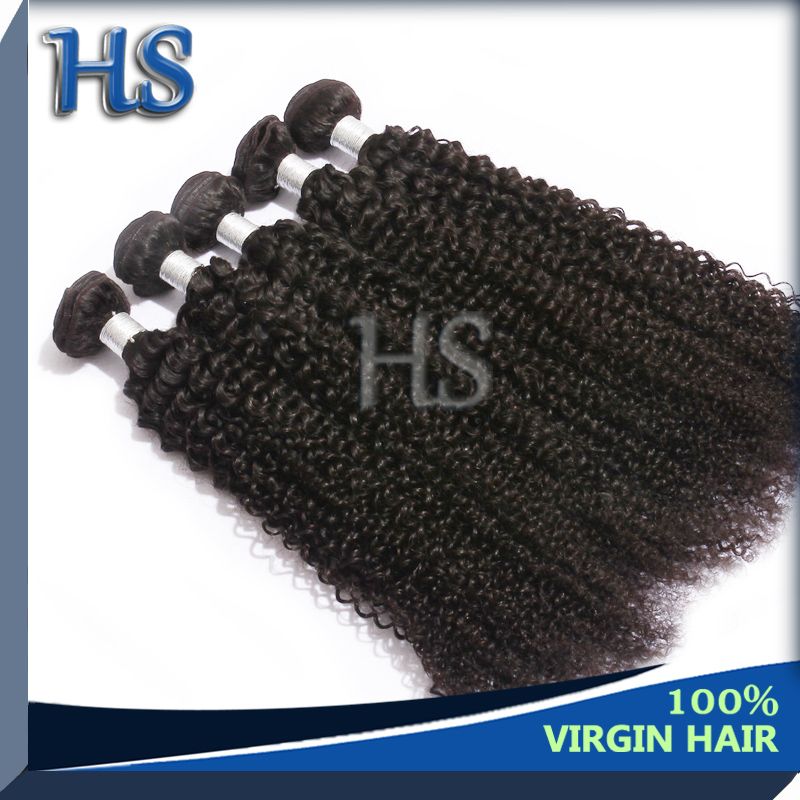 machine weft Indian remy virgin hair kinky curly